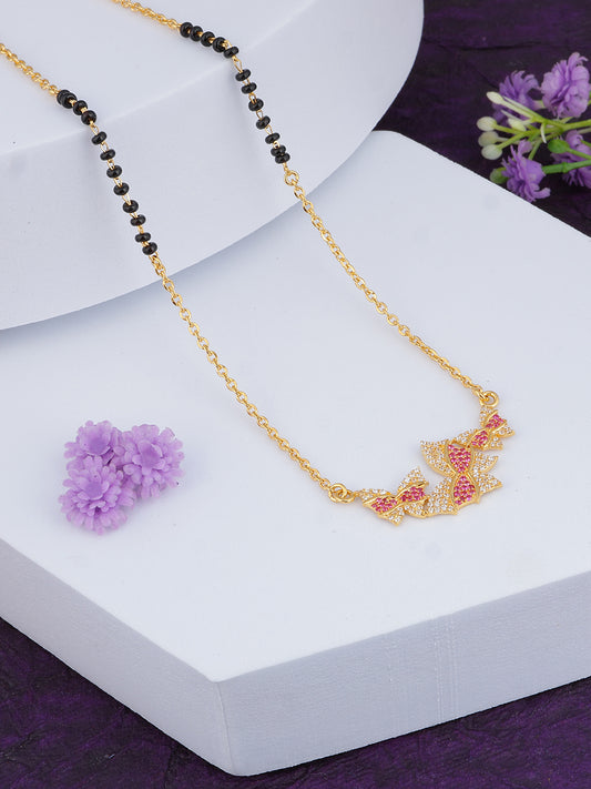 MAIRA 925 Sterling Pure Silver Butterfly Design Black Beads Mangalsutra For Women | Hypoallergenic | 6 Months Warranty | Gift For Wife, Women's Day, Anniversary, Karwa Chauth