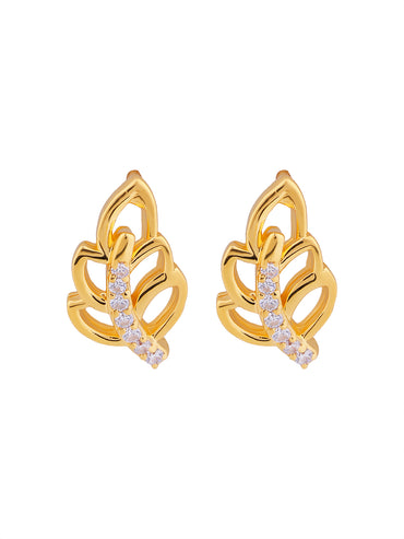 Maira Sterling Silver Aura Leaf Stud Earrings