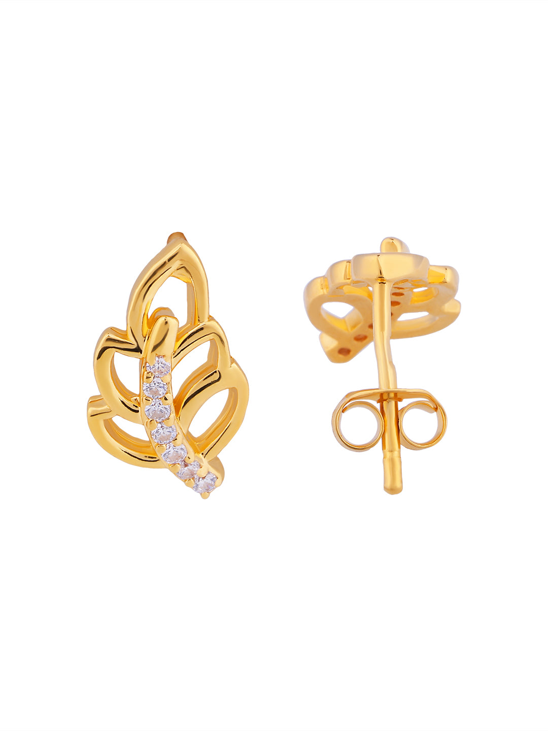 Maira Sterling Silver Aura Leaf Stud Earrings