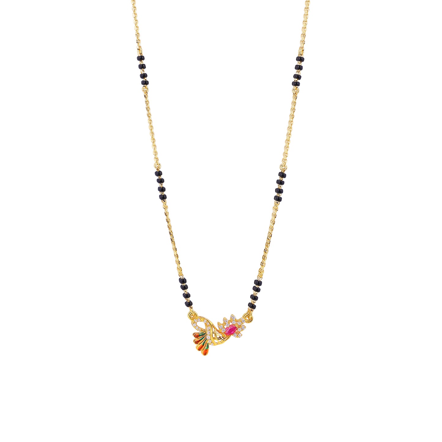 MAIRA 1gm Micron 18K Gold Plated Hypoallergenic Black Beads Kala Mani 925 Sterling Silver Mangalsutra | Tanmaniya | Karthamani Pathak | Chandi Necklace Jewellery | Pure Silver Gift for Women | 6 Months Warranty