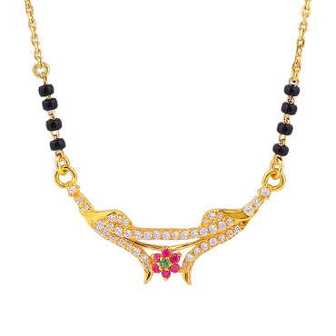 MAIRA 1gm Micron 18K Gold Plated Hypoallergenic Black Beads Kala Mani 925 Sterling Silver Mangalsutra | Tanmaniya | Karthamani Pathak | Chandi Necklace Jewellery | Pure Silver Gift for Women