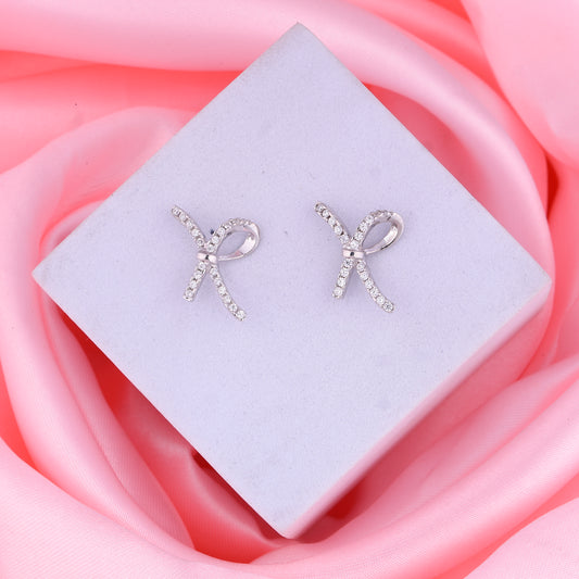 MAIRA 925 Sterling Silver Smart bow daily wear earrings for women