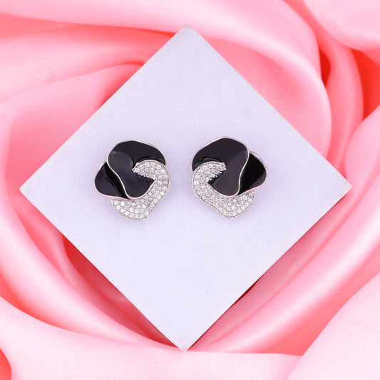 MAIRA with 925 Sterling Silver Stylish Partywear & Officewear Earrings with Enamel Swiss Zirconia / Valentine gift for Women