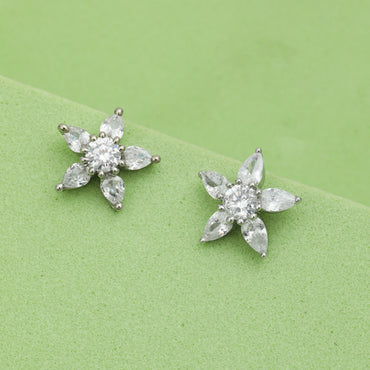 MAIRA Marquise Swiss Zirconia Floral 92.5 Sterling Silver Valentine Earrings Set for Women / Girls