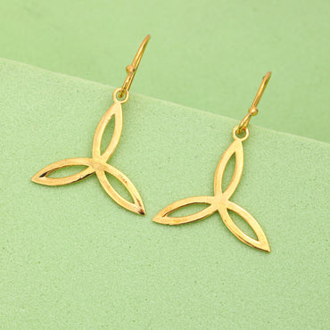 MAIRA 3 petal Floral 925 Sterling Silver 18 K Gold Plated Hoop Earrings for Women