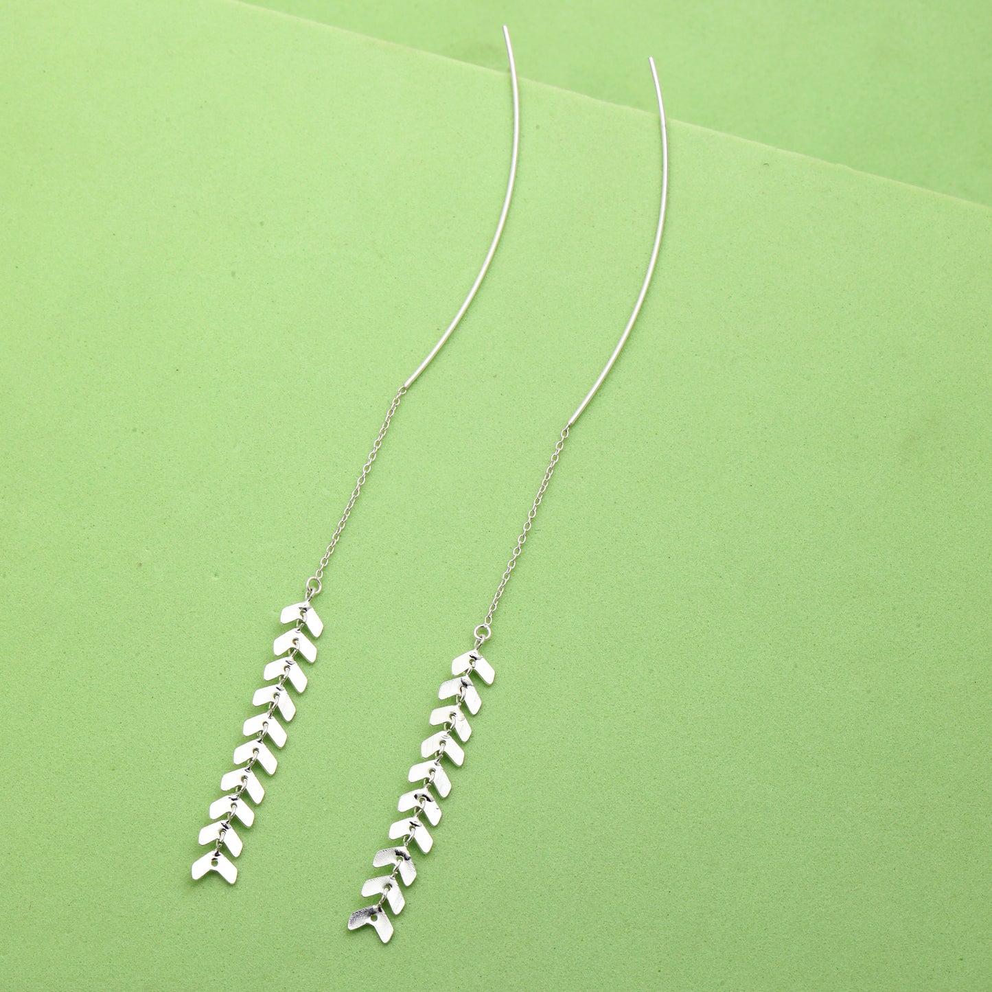 MAIRA Sui Dagha Long Petal Drop Stylish Chrams Sterling Silver Earrings Jewellery Valentine Gift for Working Women / Girls
