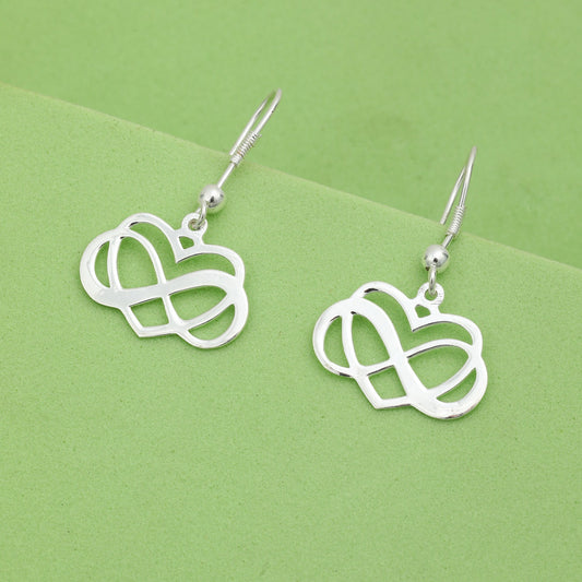 MAIRA Infinity Heart Stylish Dailywear 92.5 Sterling Silver Earrings for Women