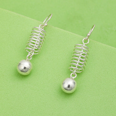 MAIRA Antique 925 Silver Contemporaray officewear Spring Round Earrings for Women/Gift for Girls