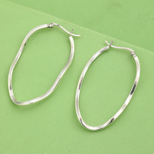 MAIRA Hoop 925 Sterling Silver Earrings for Dailywear & Working Women / Girls