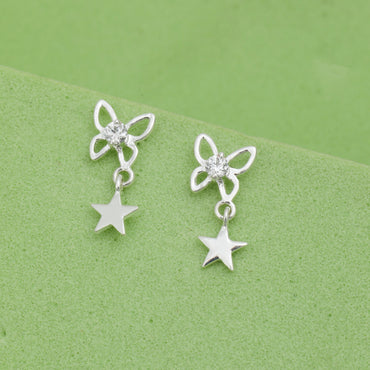 MAIRA Butterfly with Star Drop 925 Sterling Silver Earrings for Women