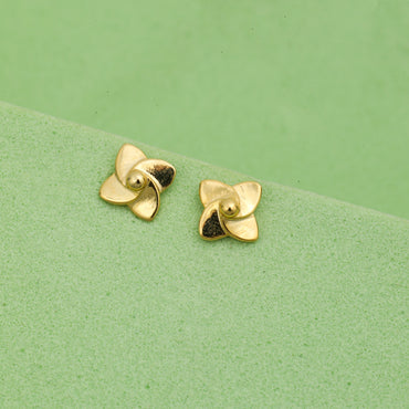 MAIRA 925 Sterling Silver 18K Gold Plated Studs Earrings for Women / Girls