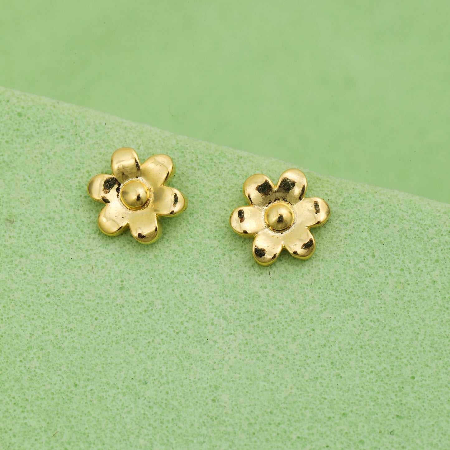 MAIRA 925 Sterling Silver 18K Gold Plated Floral Studs Earrings for Women / Valentine Gift for Girls