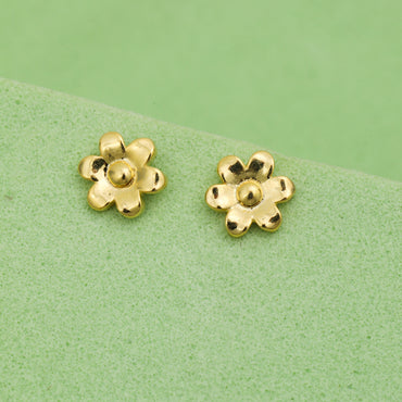 MAIRA 925 Sterling Silver 18K Gold Plated Floral Studs Earrings for Women / Valentine Gift for Girls
