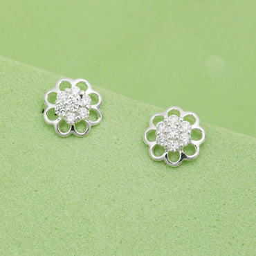 MAIRA Floral 925 Sterling Silver Studs Earrings Set for Girls / Women