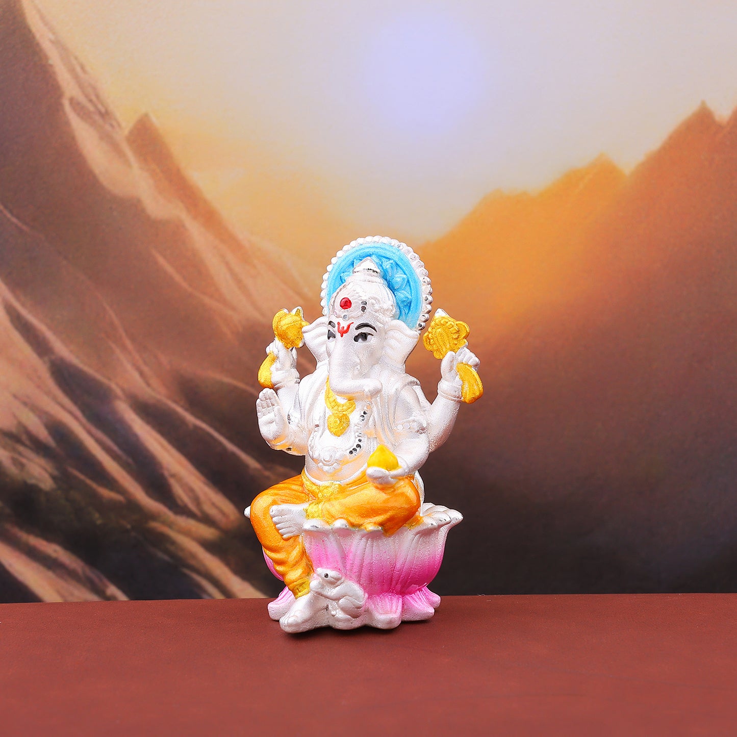 MAIRA 925 Sterling Silver Lord Ganesh Idol for Pooja Room & Car Dashboard | Gift for Family & Friends | 925 Stamp & Authenticity Certificate