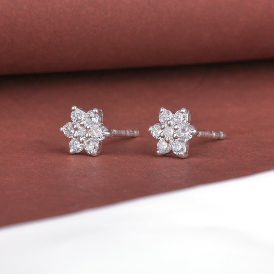 MAIRA Floral 925 Sterling Silver Studs Earrings Set for Girls / Women