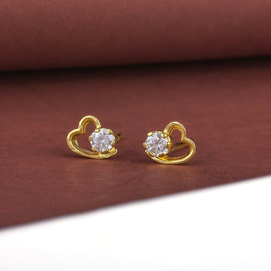 MAIRA Stylish Heart 925 Sterling Silver 18 k Gold Plated Valentine Gift Earring Set for Girls / Women