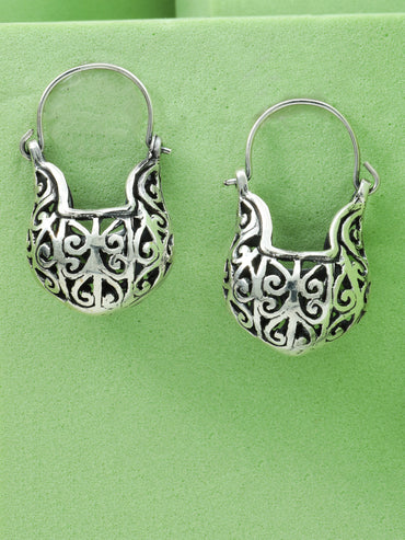 925 Sterling Silver Antique Hanging Earrings for Women & Girls | Premium Rhodium-Plated | Anti-Tarnish | Lightweight & Stylish | Gift For Women & Girls