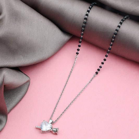 MAIRA Valentine Heart Pendant 925 Sterling Silver Necklace Mangalsutra Jewellery Gift for Women
