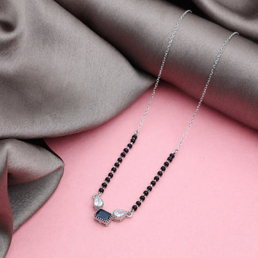 MAIRA 925 Sterling Silver Kala Mani Simple 18 Inch Necklace Mangalsutra Jewellery / Gift for Women