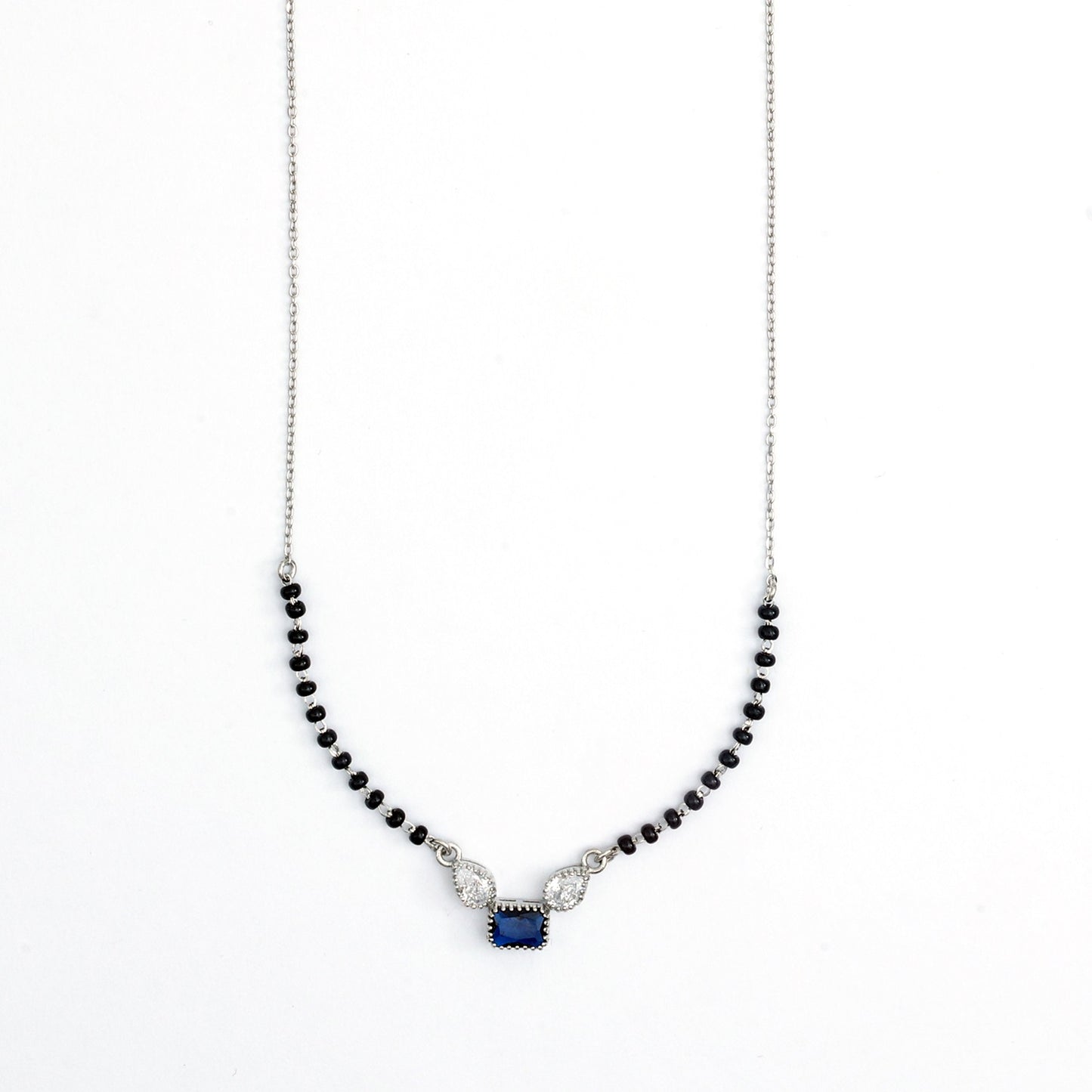 MAIRA 925 Sterling Silver Kala Mani Simple 18 Inch Necklace Mangalsutra Jewellery / Gift for Women