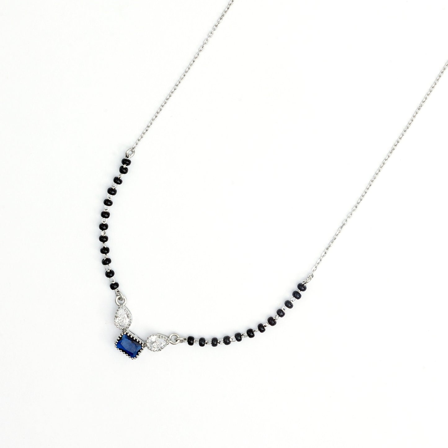 MAIRA 925 Sterling Silver Kala Mani Simple 18 Inch Necklace Mangalsutra Jewellery / Gift for Women