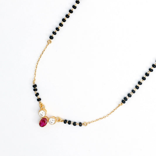 MAIRA 925 Sterling Silver Gold Plated 18 Inch Mangalsutra for Women