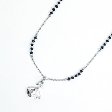 MAIRA One Stone Swan Pendant 925 Sterling Siver Necklace Mangalsutra Jewellery / Gift for Women