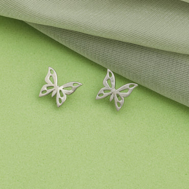 MAIRA 925 Sterling Silver Mini Butterfly Stud Valentine Gift Earrings Set for Girls / Women