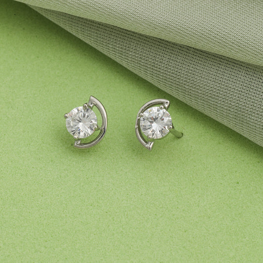 MAIRA Single Stone Stud 92.5 Sterling Silver Earrings Set for Women