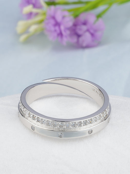 MAIRA Pure 925 Sterling Silver Spade Adjustable Ring Gift for Women and Girls