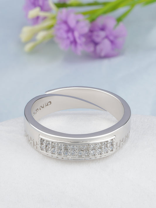 MAIRA Pure Real 925 Sterling Silver Adjustable Ring Band | Valentine Gift for Women and Girls | Multiple Design Options