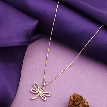 MAIRA Rose Gold Plated Butterfly 925 Sterling Silver Pendant Chain Jewellery Necklace / Gift for Women/Girls