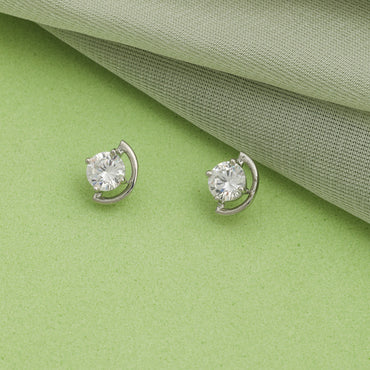 MAIRA Single Stone Stud 92.5 Sterling Silver Earrings Set for Women