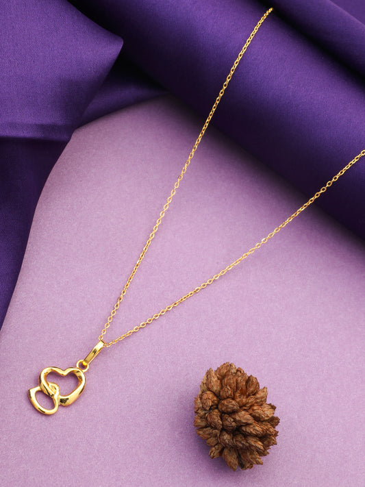 MAIRA Twin Heart Gold Plated 925 Sterling Silver Valentine Pendant Chain Necklace Jewellery / Gift for Women