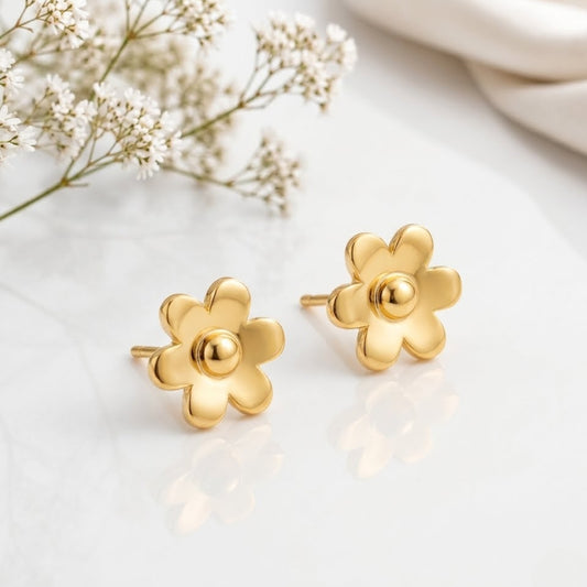 Classic Floral Gold Stud