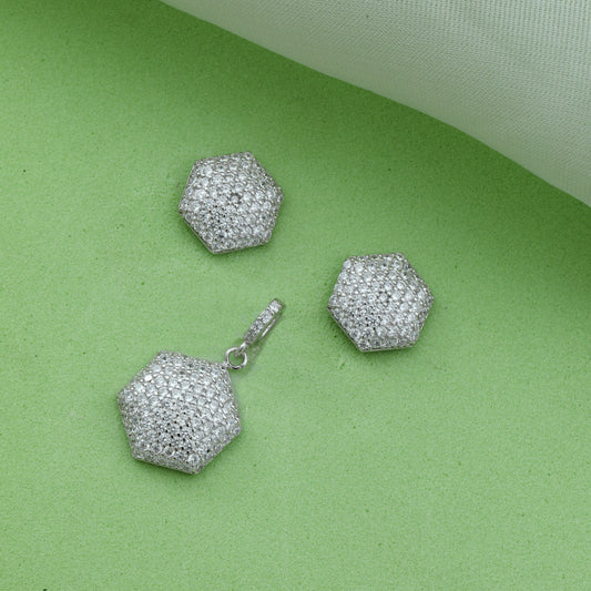 MAIRA 925 Sterling Silver Valentine Necklace with Earrings Set for Girls / Women