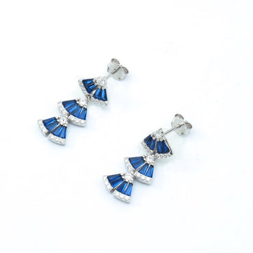 MAIRA Swiss Zirconia with Layered Dangling 925 Sterling Silver Earrings for Women