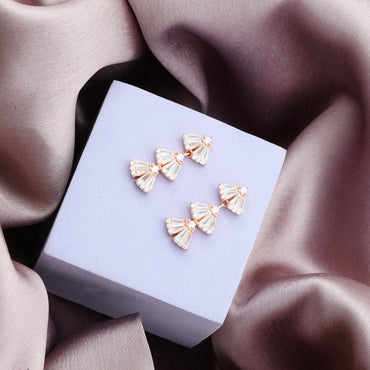 MAIRA Swiss Zirconia with Layered Dangling 925 Sterling Silver Earrings for Women