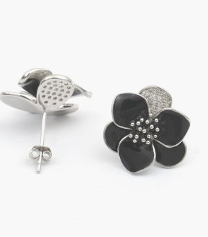 Black coated earrings