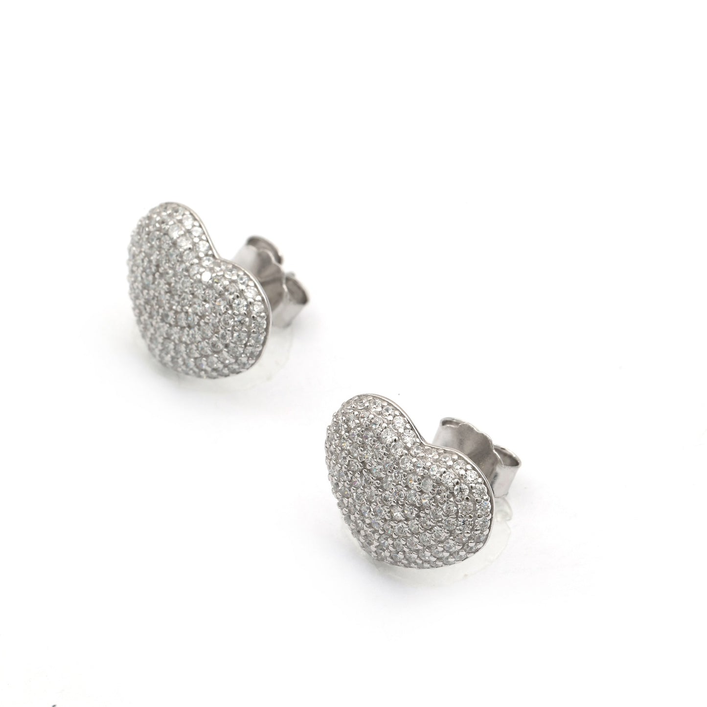MAIRA Glittering Swiss Zirconia Heart Shaped Valentine Studs Earrings for Women/ Girls