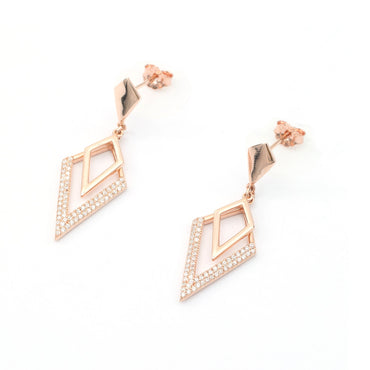 MAIRA Stunning Rose Gold Plated 925 Sterling Silver Dangling Earrings for Women / Gift for Girls