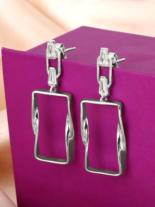 MAIRA 925 Sterling Silver Earrings For Women & Girls | Rhodium-Plated | Hypoallergenic | Valentine Gift