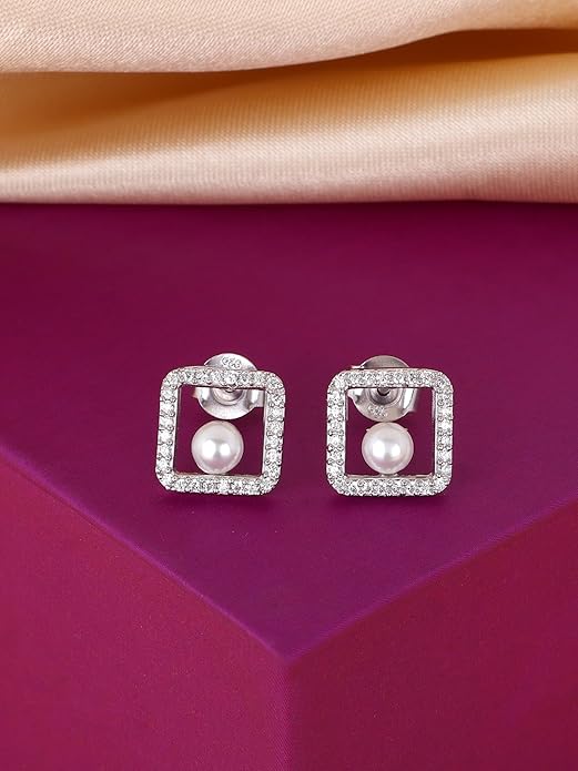 MAIRA 925 Sterling Silver Earrings For Women & Girls | Rhodium Plated| Hypoallergenic | Valentine Gift