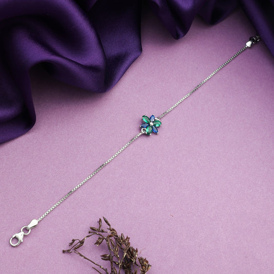 MAIRA Green Blue 925 Sterling Silver Dailywear Bracelet Jewellery for Women
