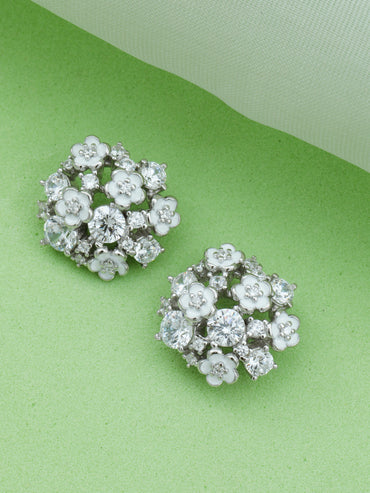 MAIRA bouquet of flowers designed 925 Sterling Silver Girls Earrings / Partywear / Valentine Gift for Women