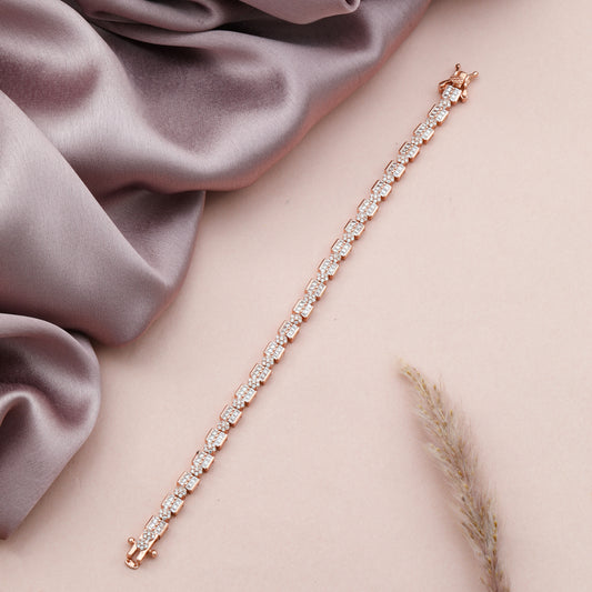 MAIRA Rose Gold Swiss Zirconia Studded Exquisite Bracelet for Women
