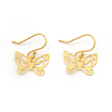 MAIRA 925 Sterling Silver Butterfly 18K Gold Plated Dailywear Hoop Earrings for Women / Valentine Gift