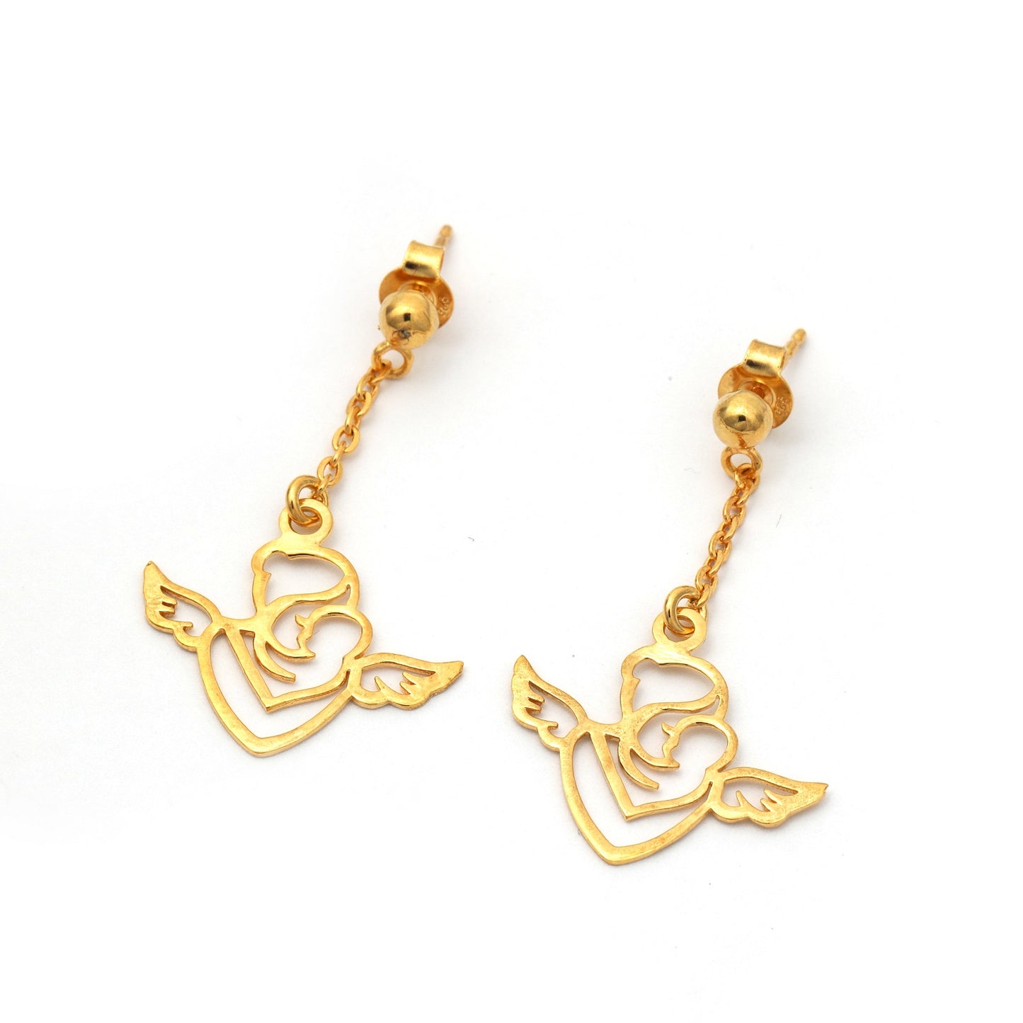 MAIRA Mother Child Fairy 18 K Gold Plated 925 Sterling Silver Earrings Set for Women