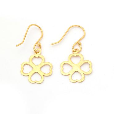 MAIRA 925 Sterling Silver 18KGold Plated Flower Design Valentine Necklace with Earrings Set for Girls / Women